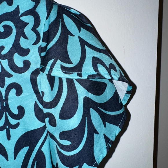 Women’s Floral Paisley Blue Blouse Size XXL - Picture 3 of 7